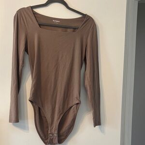 Old Navy Taupe Long Sleeve Bodysuit